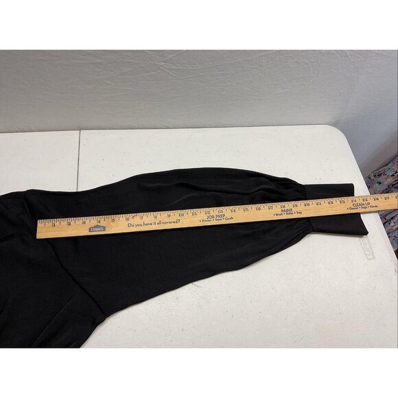 Free People Black Satin long sleeve Jumpsuit Size LG button down - Picture 10 of 16
